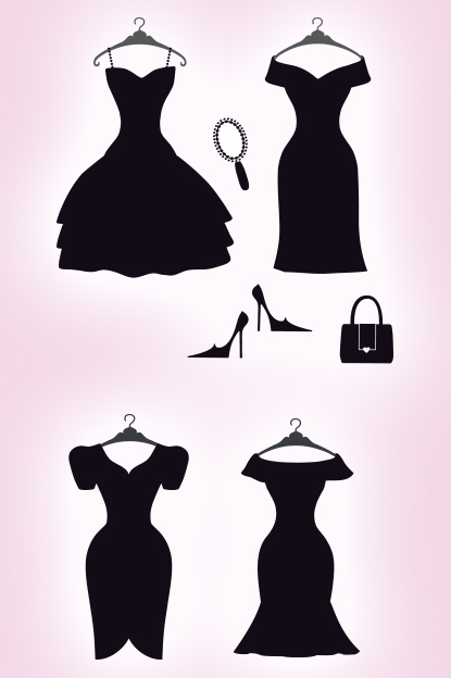 silhouettes of little black dresses