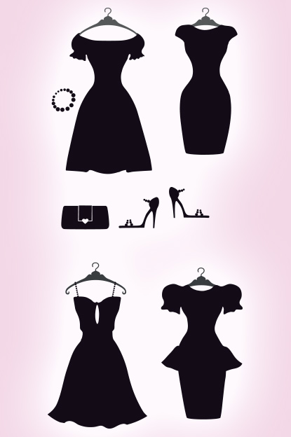 silhouettes of little black dresses