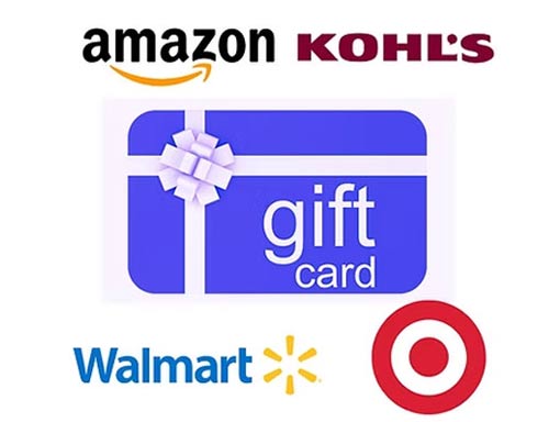 Company logos for gift card donations